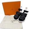 Great HERMES Sandals Geek strap black leather Women 37 RG231219Z Used