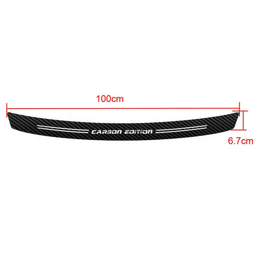 4D Carbon Fiber Rear Trunk Bumper Guard Accessories Decal Sticker Moulding Trim