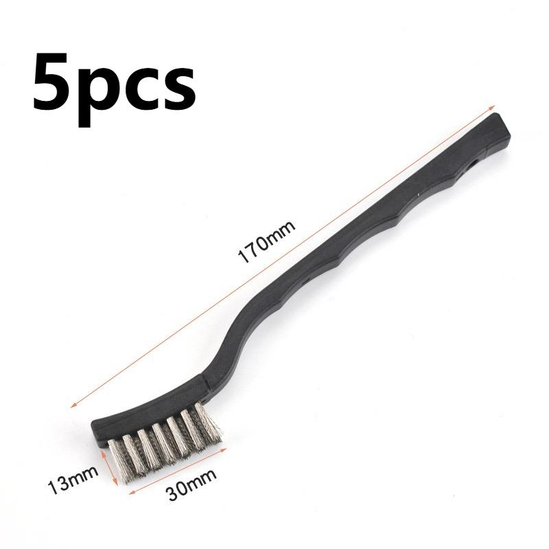 5pcs Set Small Wire Brushes Cleaning Brushes for Mechanical Part Derusting Remove Paint Accessories Stainless Steel Wire Brushes