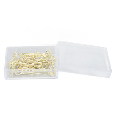 100Pcs Note Shape Paper Clips Innovative Cute Design Corrosion Resistant Gold Paper Clips for