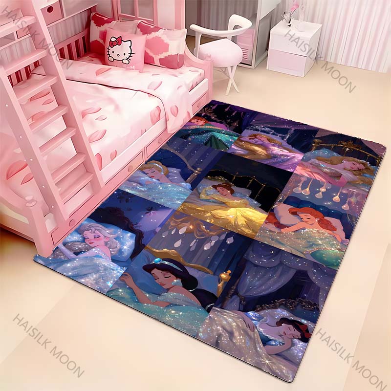 Disney Sleeping Beauty Princess Series Printed Carpet Rugs for Living Rooms Bedrooms Decorative Mat Kids Play Rugs Luxury Gift