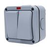 Outdoor Light Switch 20A Weatherproof IP66 Water Proof 2 Gang 2 Way Dual Exterior Electrical Control with Indicator