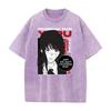 Hot Japanese Yoru Graphic T Shirt Chainsaw Man Anime Vintage Washed T-shirt Men Women Clothes Oversized Polyester Short Sleeve Tee