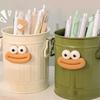2Pcs Cartoon Pen Cup Multipurpose Desk Pen Organiser Case Makeup Brush Storage Container Office Desk Accessories