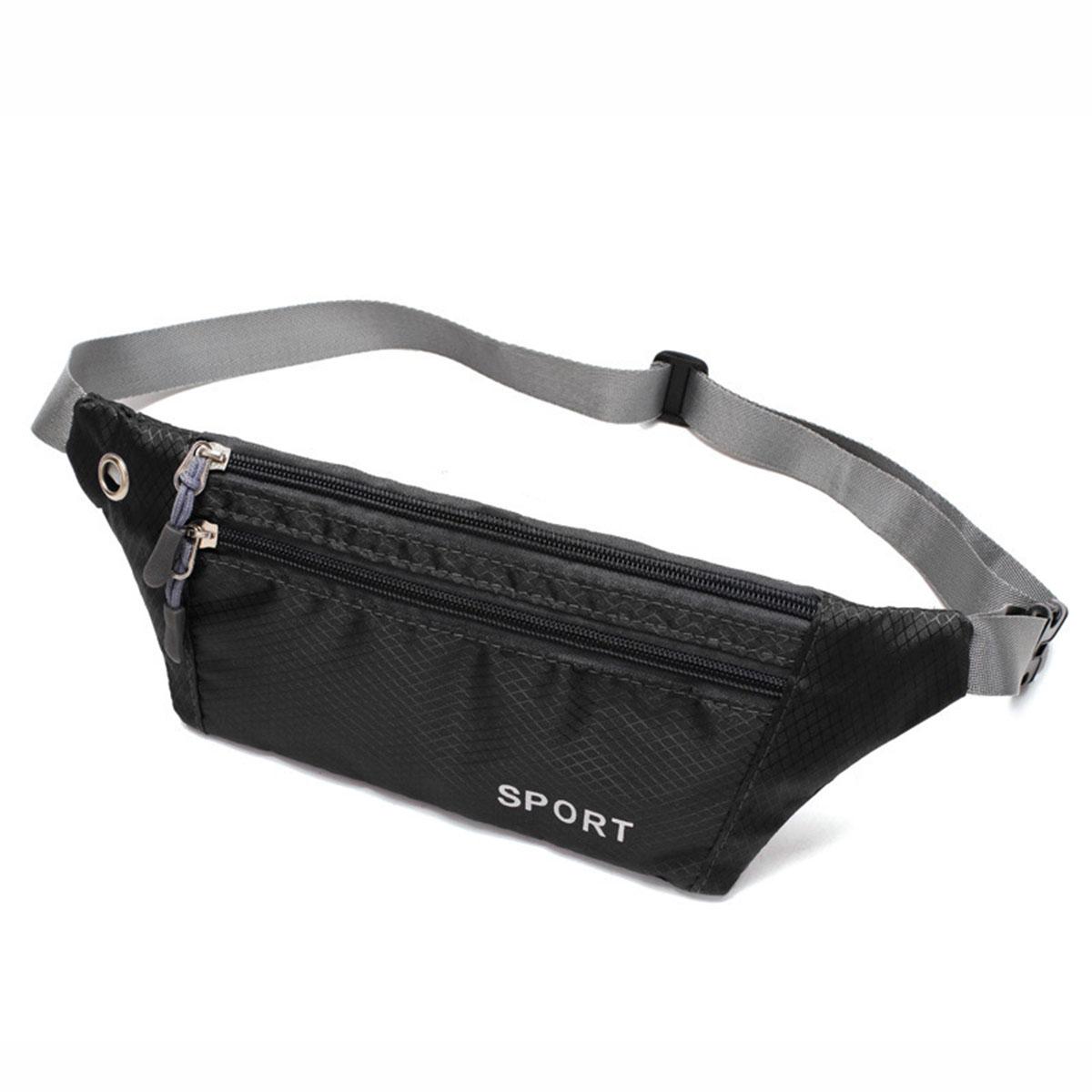 

Running Sport Fitness Waist Bag Lightweight Canvas Tight-Fit Mobile Phe Pouch Durable for Exercise And Fitness чёрный