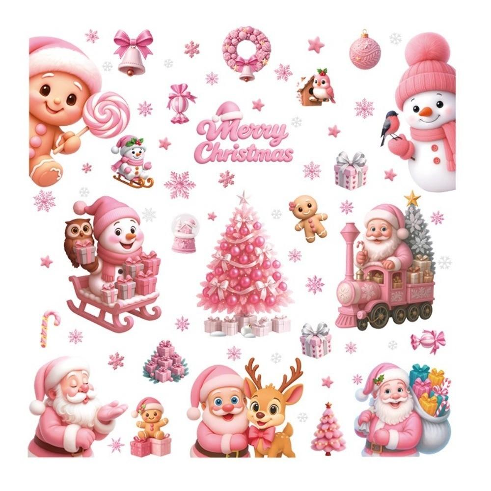 New PVC Window Stickers Snowflake Santa Claus Christmas Stickers Reindeer Glass Windows Decor Glass Sticker Home Decor