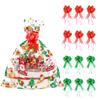 12pcs Large Christmas Cellophane Gift Bags with Pull Bows,Xmas Hamper Basket Bags,Cellophane Bags For Christmas Hamper Making