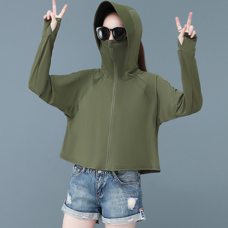 Solbeskyttende klær for kvinner om sommeren, UV-bestandig, langermet, ultratynn, allsidig sykkelbekledning, solbeskyttende klær, fritidsklær