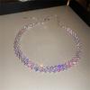 Colliers Choker Fashion Colorés Rouge Vert Bleu Strass pour Femmes Colliers Géométriques Cristal Bijoux Fête Mariages