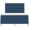 Box Spring Bed with Headboard Blue 140 x 190 cm Fabric