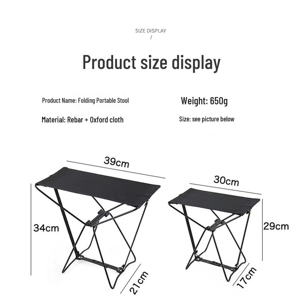 Portable Outdoor Folding Camping Stool with Oxford Cloth - Ideal for Fishing, Picnics, Leisure, and Sketching.