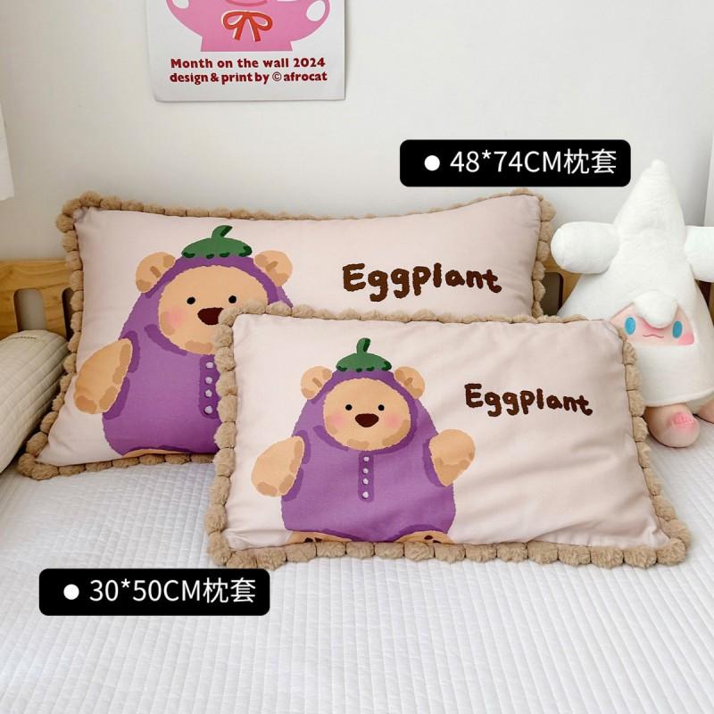 Soft Cotton Flannel Pillowcase Kids Adults 30x50cm 60s 100% Long Staple Printed Cartoon Design
