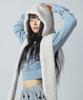 YOUHEE Fur Hood Muffler Ivory