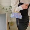 New Versatile Metal Hand-held Sequined Small Bag Women's Shiny Shoulder Bag Fashionable Texture Messenger Small Square Bag