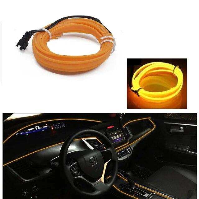 Auto-Innenraum-LED-Leuchten mit flexiblen Neonlichtern mit USB-Zigarettenanzünder 1M/3M/5M heißer Stil Umgebungs-LED-Leuchten LED Ice Blue