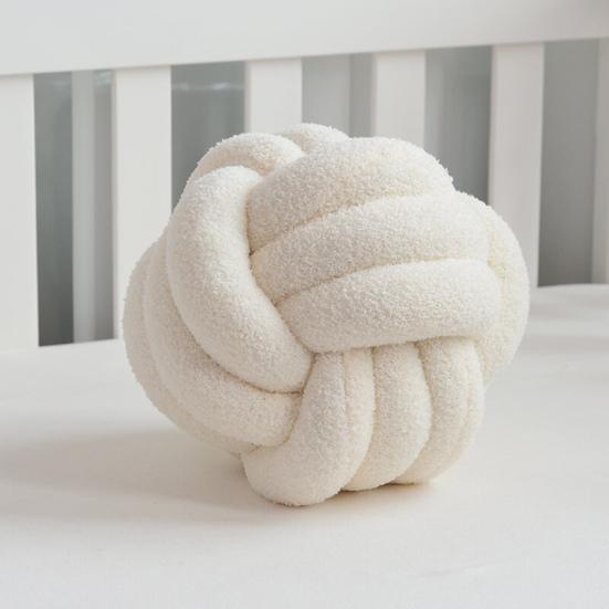 Pillow Manual Braided Knot Round Ball Shape Sherpa Elastic Sleeping Companion Sofa Couch Decoration Throw Pillow Photography Cushion