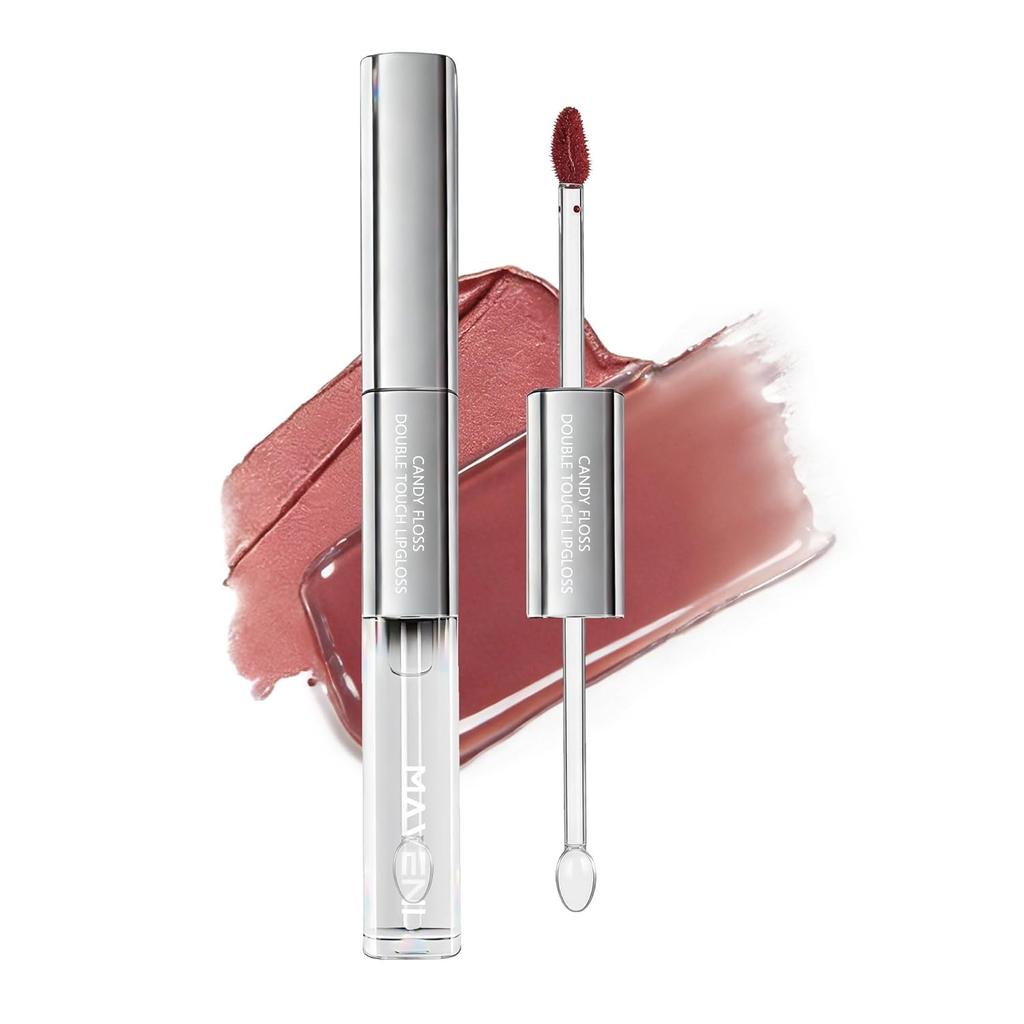 MAVENI Lip Tint Long-lasting 2in1 Matte Clear Gloss 01 Dusty Pink Moisturizing High Color Payoff Shine Lipstick Mask-resistant