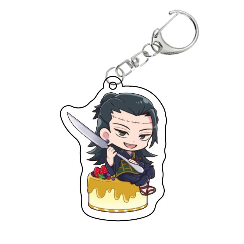 Anime Acrylic Key Buckle for Jjk Kinji Hakari Fumihiko Takaba Nobara Kugisaki Choso Q Version Backpack Pendant Peripheral Gift