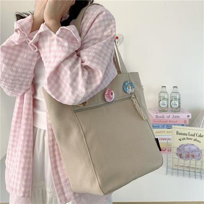 Canvas Cloth Bag Casual Shoulder Cloth Bag Female Design Sense Niche Retro Large Capacity Commuter Mailman Big Bag
