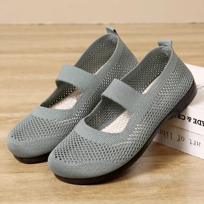 Summer Cloth Shoes Women's Soft-soled Breathable Middle Lao Tzu One-pedal Casual Mesh Single Shoes