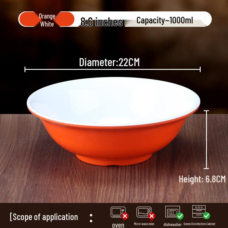 10-Piece Melamine Bowl Set: Ideal for Breakfast, Soup, Congee, Soy Milk, Wonton, Rice Noodle, and Hot & Spicy Soup.