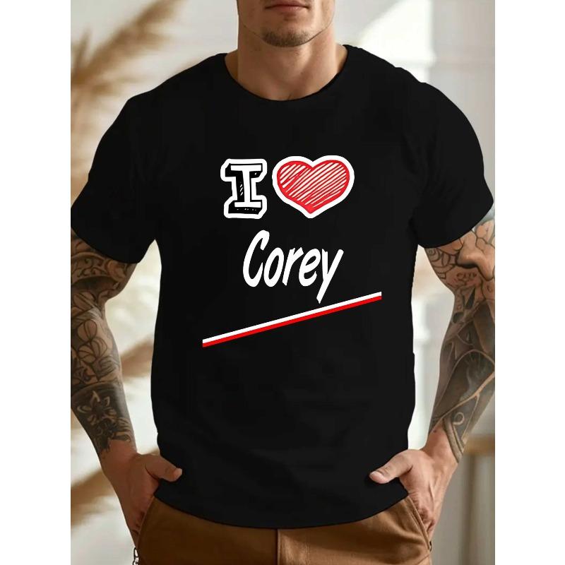 

I LOVE COREY Crinkle Plus Size Men S T-Shirt 4XL чорний