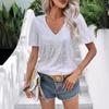 Plus Size Sequins Tops For Women Loose V Neck Short Sleeve Tunic Shirts Dressy Business Casual Party Blouse