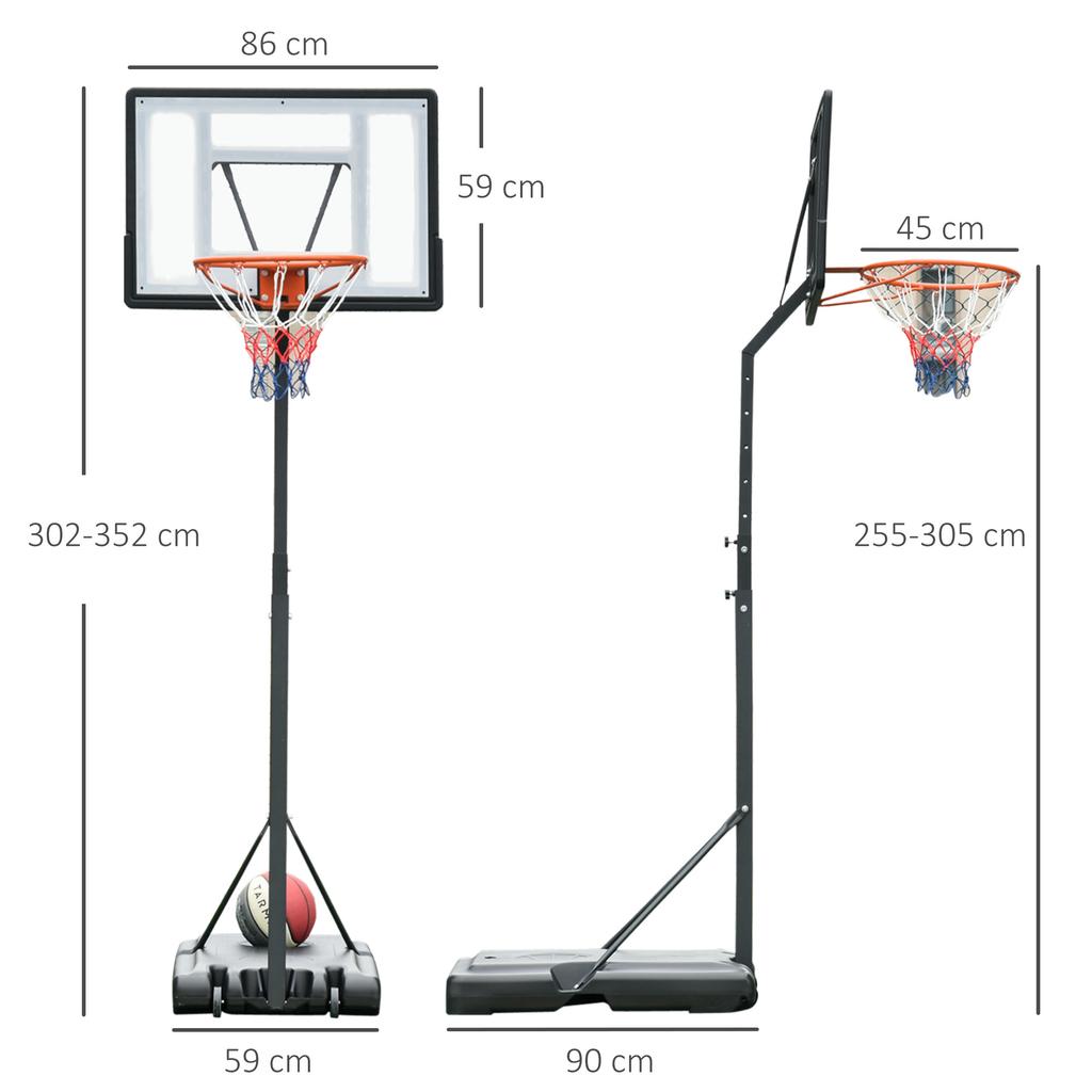 Portable 10ft Basketball Backboard Hoop Set Professional Outdoor Freestanding Basketball Stand with Wheels for Adults and Children