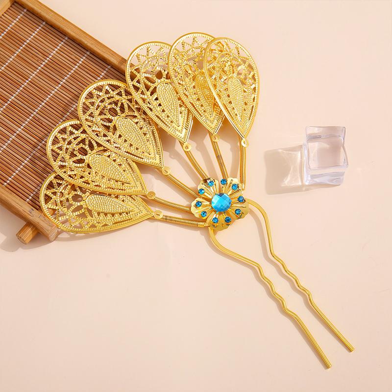 1 Pièce Élégante Performance Fleur Pince à Cheveux en Alliage Brillant Doux Style Ethnique Pince à Cheveux