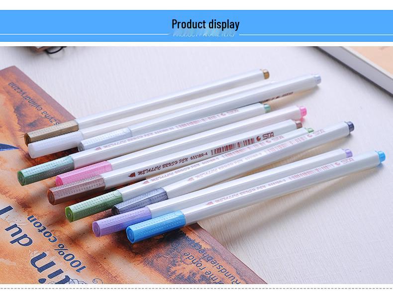 STA 6551BR Soft Tip Water-Based Black Brush Pen for DIY Photo Albums and Metal Drawing