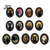 Decorative Wall Accents for Living Room Abstract Art Cat Decor, Oval 2D Wood Framed Funny Painting Unique Prints Print, Vintage Ornament Bedroom Home