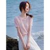 Sweet Cropped Round Neck Knitted Top