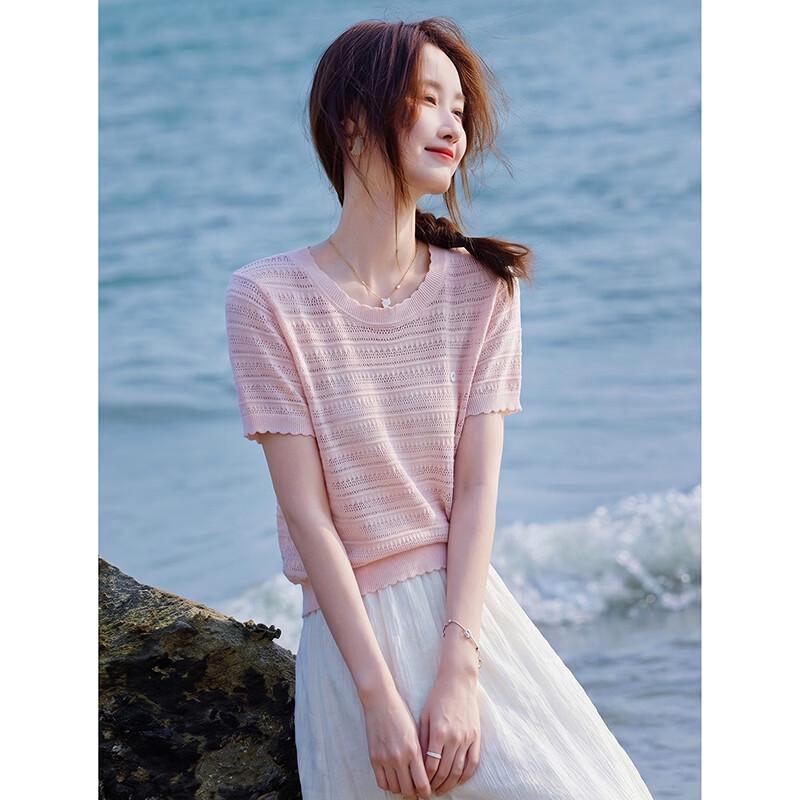 Sweet Cropped Round Neck Knitted Top