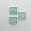Natural Aqua Chalcedony Square Cushion Cabochon Loose Gemstone Lot 3 Pcs 10 MM 14 CT For Jewelry Making