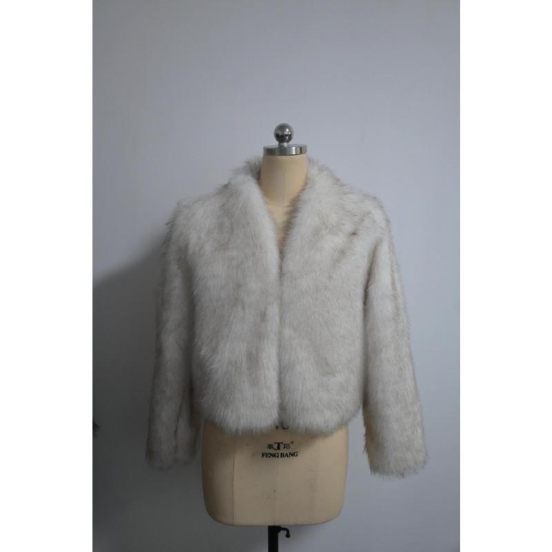 Fur V-neck faux fur jacket short fashion fox fur jacket fluffy plush women's clothing