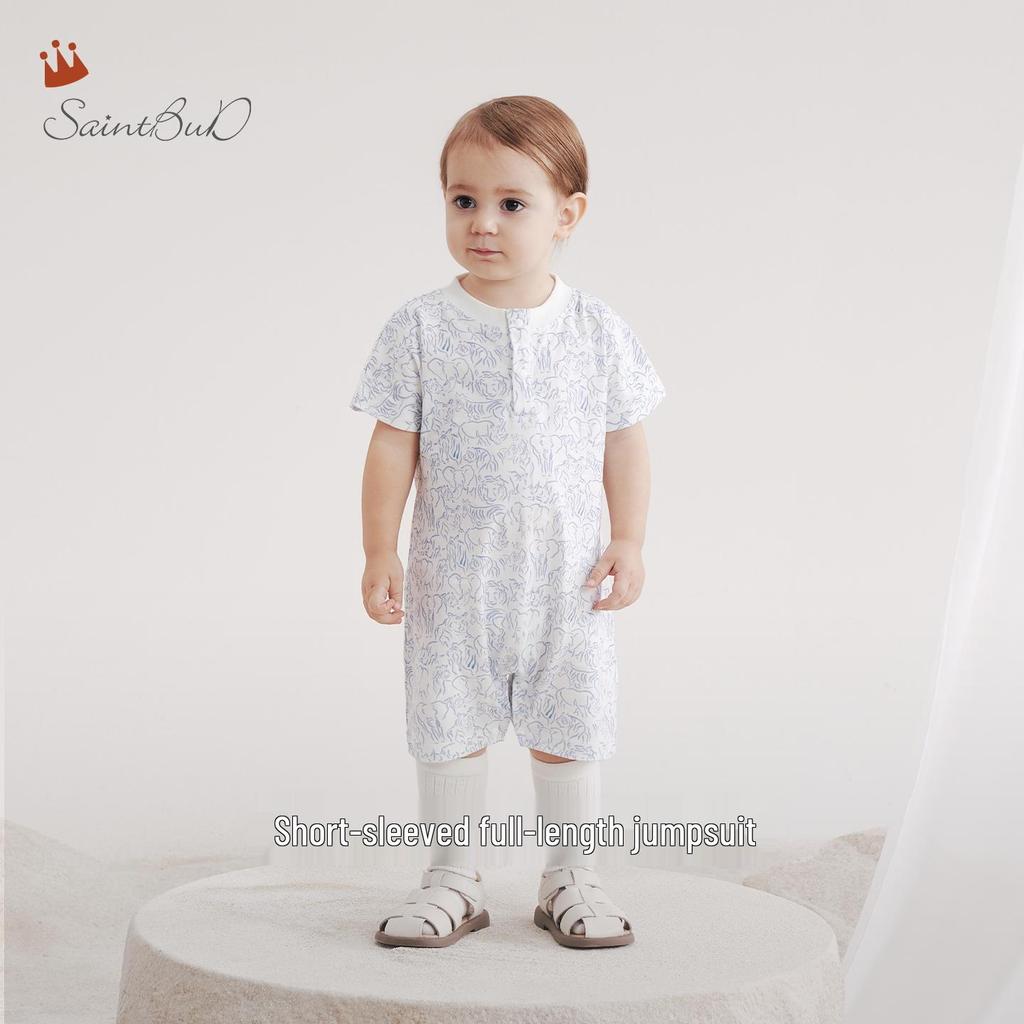 Unisex Baby Langarm Baumwoll-Strampler - Sommer Krabbel- & Hausanzug