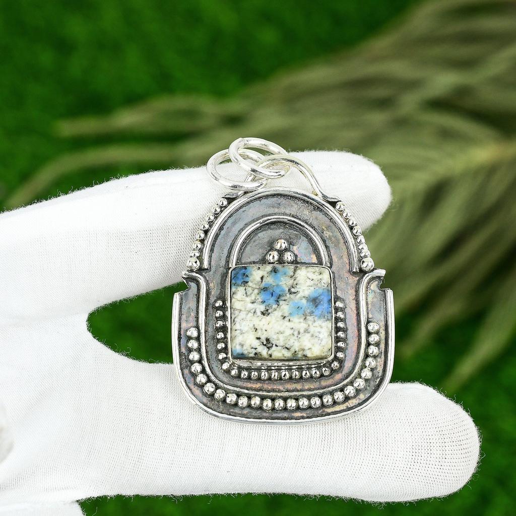Friendship Day Sale Sterling Silver Square Natural K2 Jasper New Pendant Jewelry