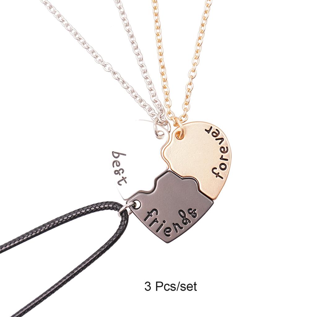 3/4 Pcs/Set Best Friends Pendant Necklace for Women Avocado Lover Broken Heart Clavicle Chain BFF Best Friends Jewelry Gifts