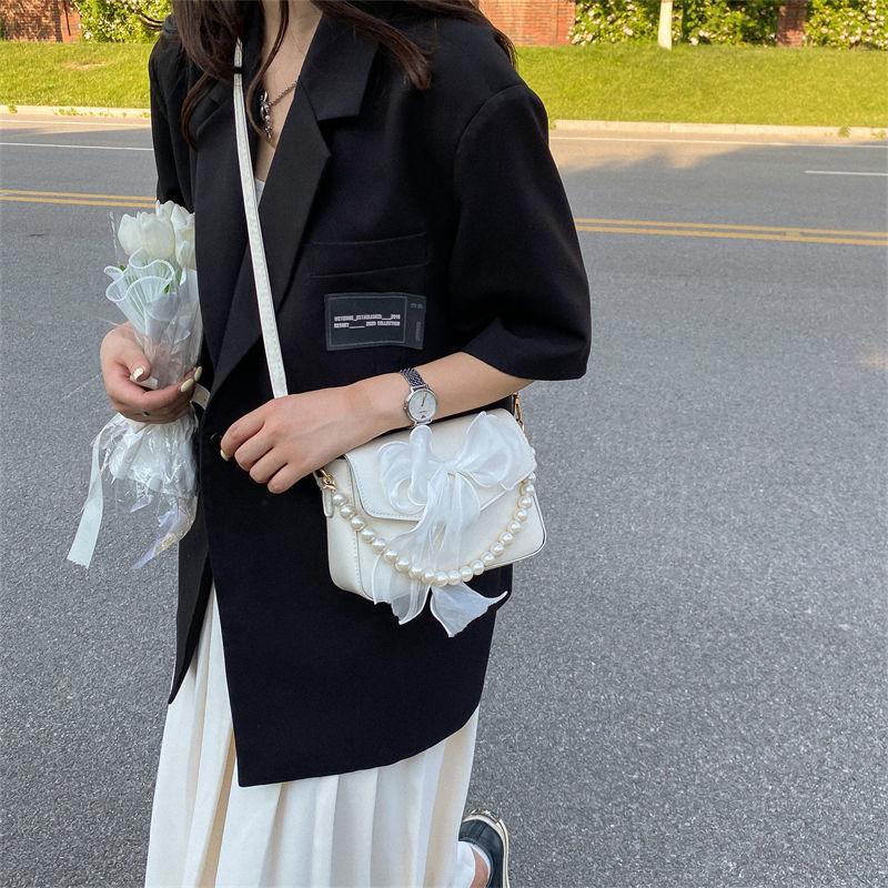 Summer Korean Fairy Gentle Wind Pearl Crossbody Design Sense Niche Design Summer Small Bag Girl 2025 New