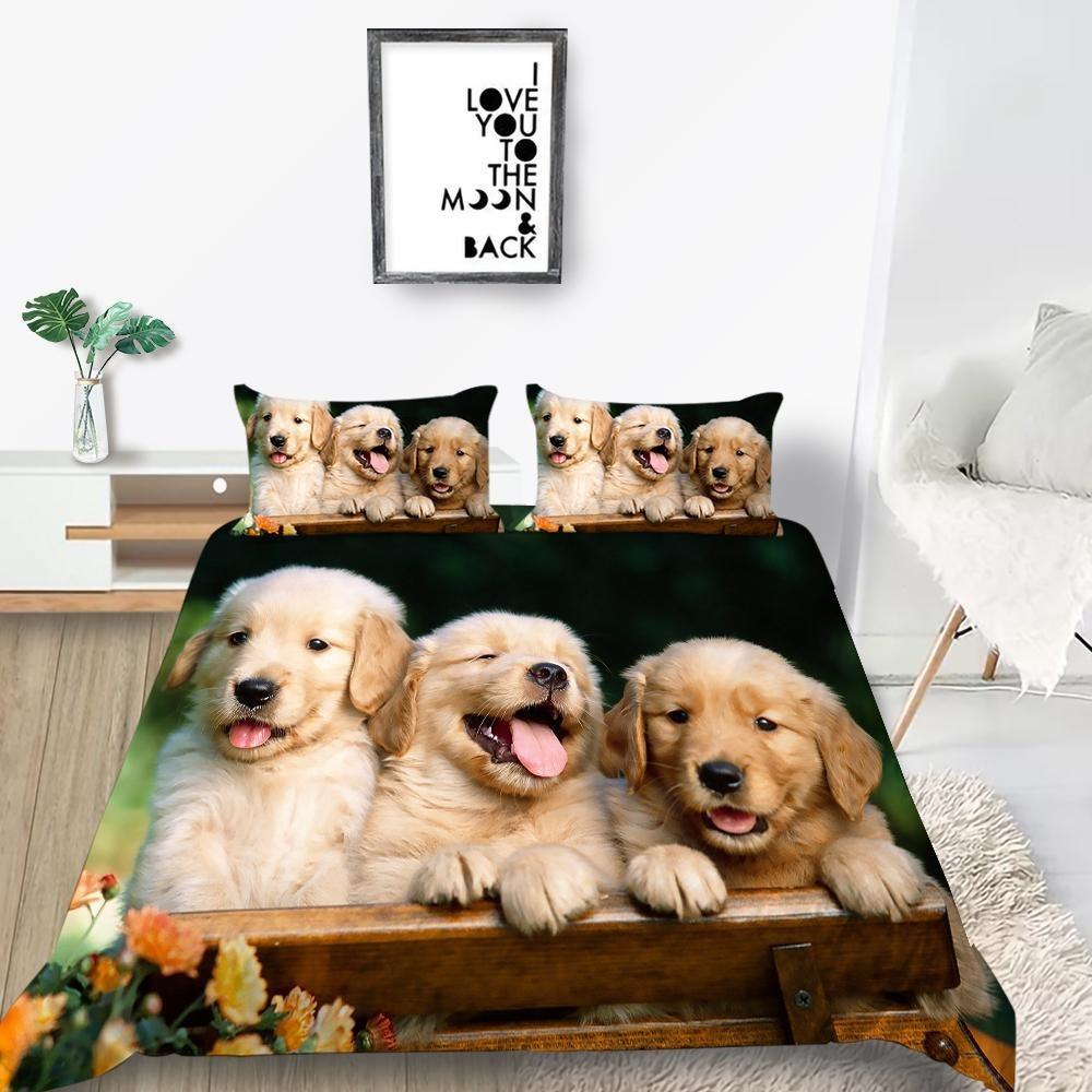 New Fashion Down Duvet Cover Dog Bedding Pet Pattern Bedding Set Men's and Women's Single Double Bed Queen King Size Gift