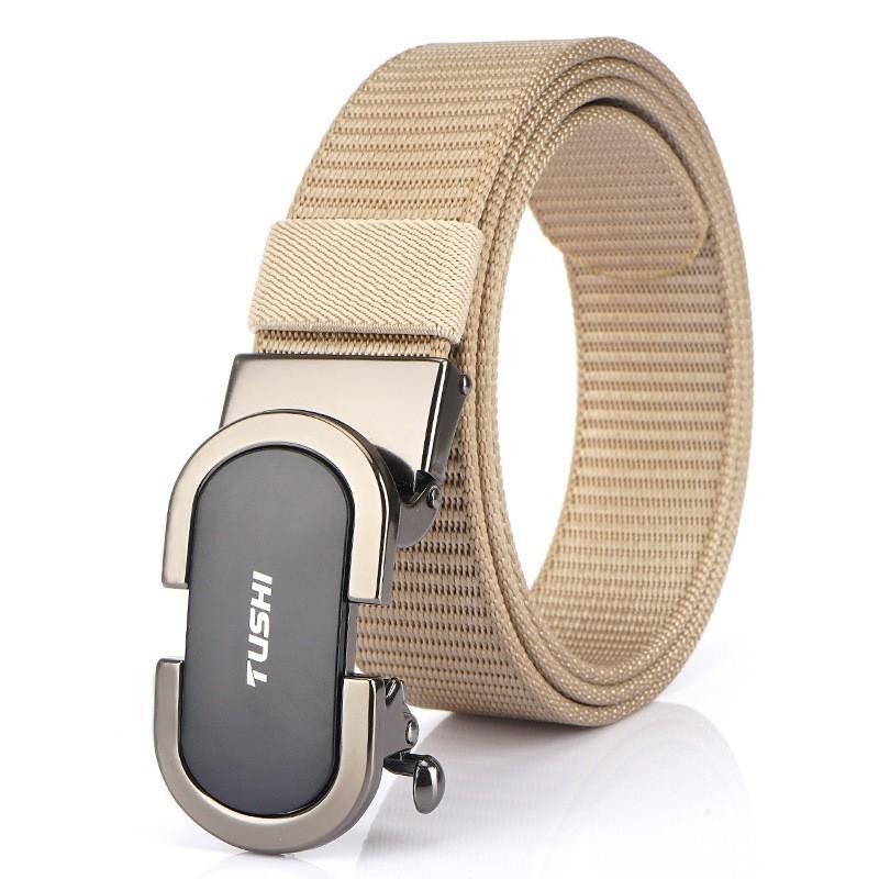 Direct Sales Toothless Automatic Buckle Belt Nylon Canvas Men's Outdoor Casual Young Students 'pants Men