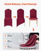 50 Pcs Burgundy Chair Covers, Polyester Spandex Chair Cover, Stretch Slipcovers for Wedding Party Dining Banquet Flat-Front Chair Covers, Fits Chair