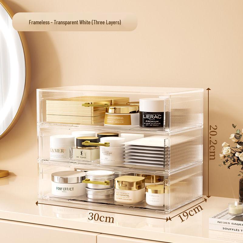 Schicke Transparente Kosmetik-Organizer-Box - Staubdichte Aufbewahrung für Hautpflege, Lippenstifte und Make-up