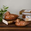 Bohemian Wood Grain Duck Resin Statue for Outdoor Garden Decor