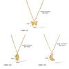 Collana con Ciondolo a Forma di Cuore in Acciaio Inossidabile per Donna con Ciondolo a Stella e Placcatura in Oro