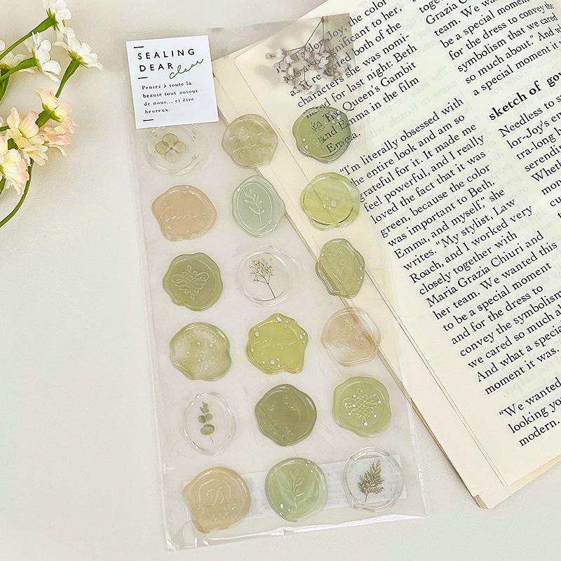 

Inspired Transparent Wax Seal Stickers: Artistic Envelope Seals for DIY Scrapbooking & Floral Designs