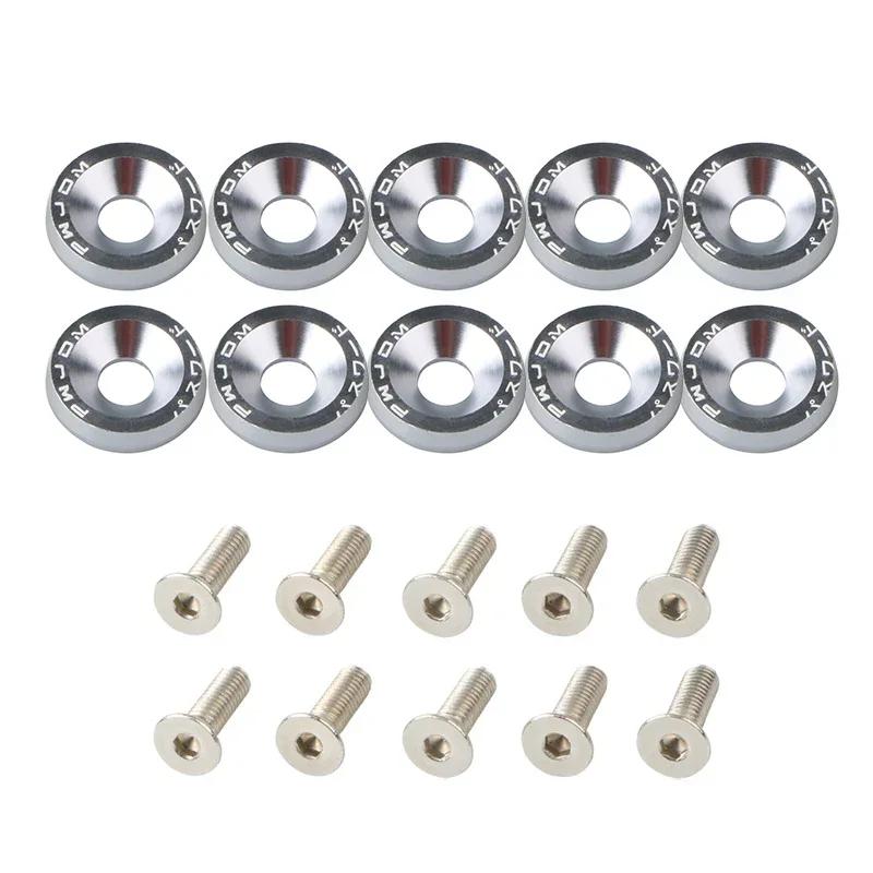 Car Modified Hex Fasteners Fender Washer License Plate Bolts Engine Bumper Decorative License Frame Screws Car styling 10PCS
