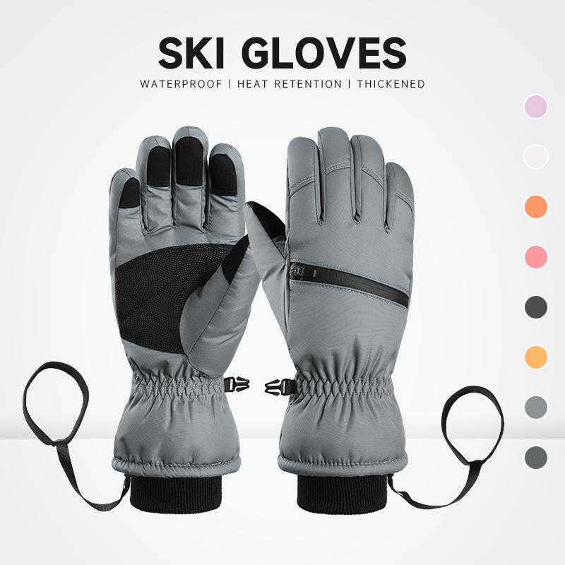 Winter Ski Gloves for Men and Women, Water-proof, Windproof and Warm, Thickened Non-slip Touch Screen Riding Gloves