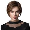 Short Brown Wig Cap With Adjustable Bangs For Women And Teens