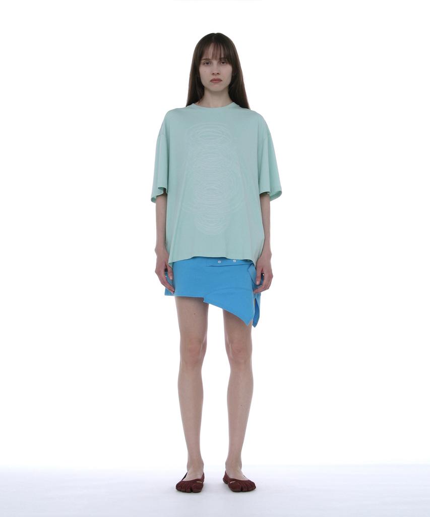 PARTIMENTO WOMEN Geometric Parts Printed Tee_Emerald